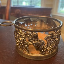 Silverplate Wine Bottle Holder Coaster Grape Design Godinger Silver Art Co