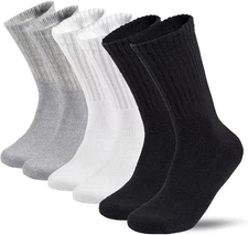 6-12 Pairs Men's Plain Solid Sports Athletic Work Crew Socks Size 9-11 10-13