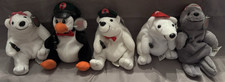 Coca-Cola Bean Bag Plush- Set of 5 w/ Tags Bears, Penguin, Seal Vtg 1997