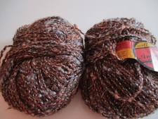 Strickgarn Wollreste Noppengarn braun-bunt 110g (24)