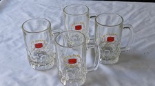 Retro/1960s 'Watneys Red Barrel Watneys Keg' half pint glass tankards x 4