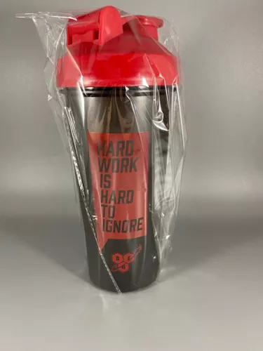 Red / Black Mixer Bottle 28 Oz. Protein Shaker Flip Lid Mixing Ball