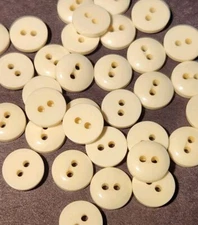Creamy White Slightly domed top 2-hole sew through Buttons 1/2" 12mm 24 Buttons