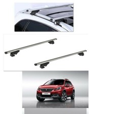 BARRE PORTATUTTO ALLUMINIO PEUGEOT 2008 ANNO 2016 CON RAILS CON SERRATURE K9