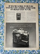 Vintage 1978 Minolta XG 7 Camera Print Ad Easy To Use -Ad Only