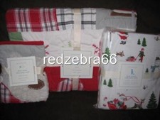 Pottery Barn Kids Dear Santa Crib Quilt Sham Flannel Toddler Sheet Set 5-pc NEW