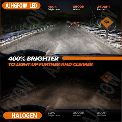 4x 9005+H11 LED Headlight Bulbs Combo 6000K White High Low Beam Kit Super Bright - Picture 3 of 12