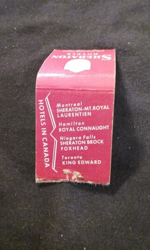 Sheraton Hotels Montreal Hamilton Toronto - Hotels in Canada Red Matchbook Cover - 第 2/3 張圖片