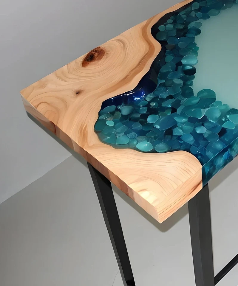 Behind the Couch Console Table Plans Epoxy resin table, Handmade Table Home Deco - Image 2 of 4