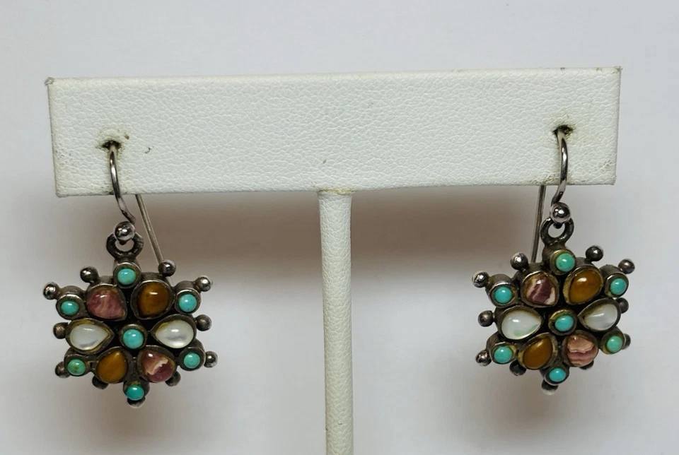 Barse Sterling 925 Silver Multigemstone Dangle Earrings - Imagem 3 de 4