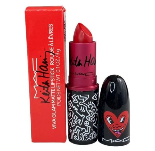 Rouge à lèvres mat MAC Viva Glam. Keith Haring édition limitée. Abat-jour : Red Haring - Photo 1/2