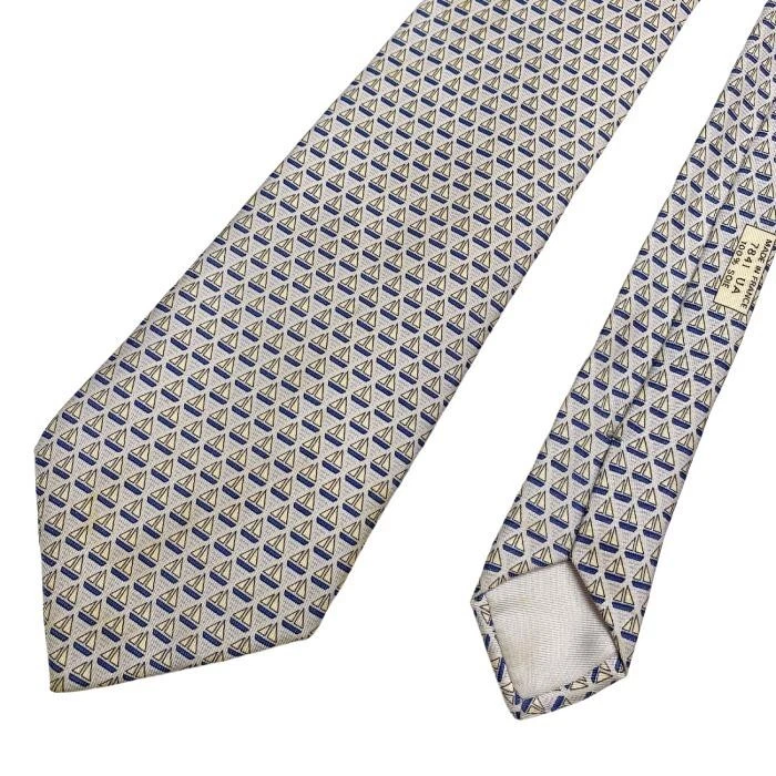 Corbata HERMES Gris Seda Logo Vendedor de Japón N1212 17 Hecha en Francia Foto 3 de 4