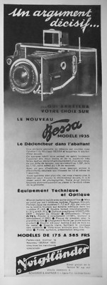 PRESSEWERBUNG 1935 VOIGTLÄNDER GERÄT BESSA - ADVERTISING