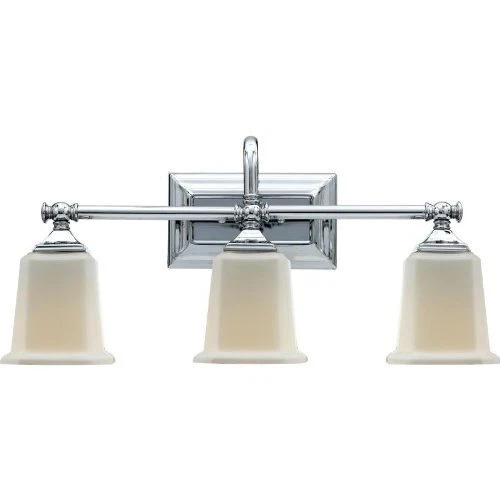 Quoizel NL8603C - Nicholas 3 Light Wall Bath Fixture, 10" x 22", Polished Chrome - Picture 1 of 1