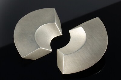 Claude Chavent Künstler Schmuck Ohrringe 3D Silber 925 Vintage Op Art signiert