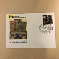 Internationale Münchner Briefmarkentage 1998 Ludwig Erhardt 50 J. deutsche Mark