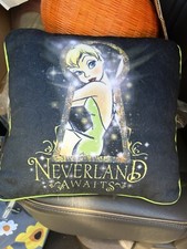 Tinkerbell Neverland Awaits Disney Parks 13in x 12in Vintage Plush Pillow 
