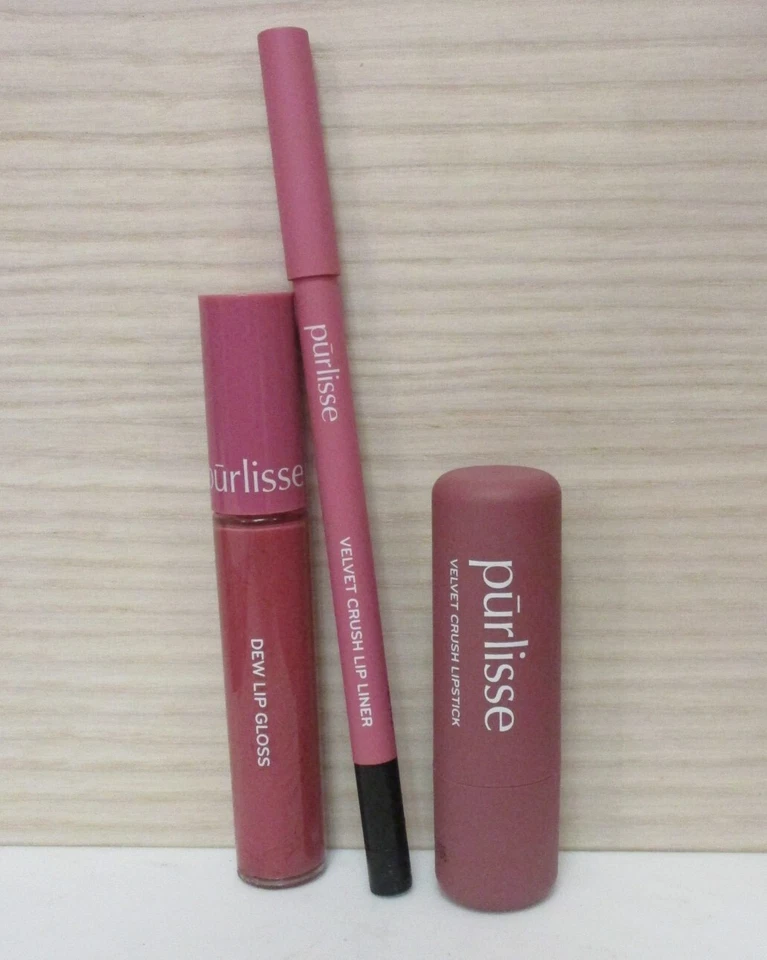 Purlisse Lip Kit Trio Mauve Berry-Velvet Crush-Elevate Your LipGame 3Pc No Box - Image 2 of 4
