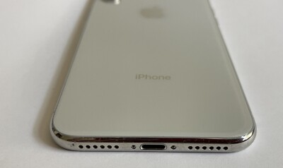 Genuine Apple iPhone X Silver Housing Frame Back Cover w/ Small