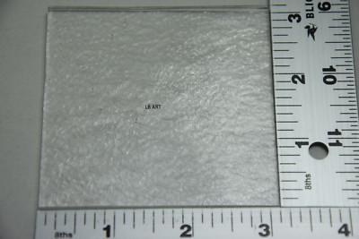 CLEAR 3 x 3'' 3mm BULLSEYE GLASS SQUARE TILE 90 COE TESTED COMPATIBLE FOR FUSION