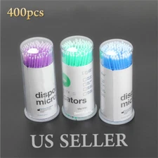 New 400pcs Micro Brushes Swab Applicators Eyelash Extension Mascara Wands US