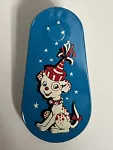 Vintage Metal Toys Tin Spinner Party Noise Maker Blue w/Party Puppy