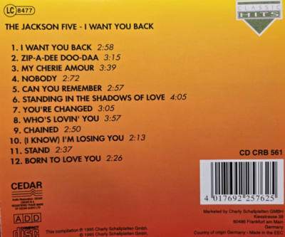 The Jackson 5 : I Want You Back - Audio CD | eBay