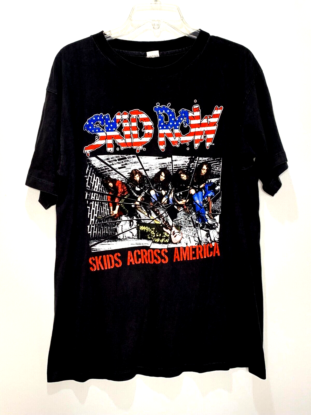 FILA T shirt nera vintage Skid Row World Tour 89 90 Skid Across America XL