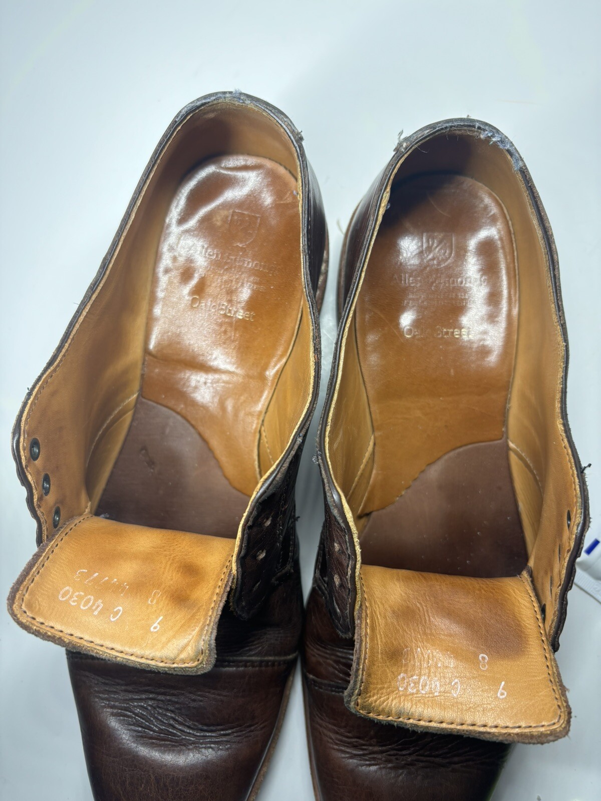 SAOLA Scarpe eleganti derby Allen Edmonds Oak Street da uomo 9 C marrone made in USA