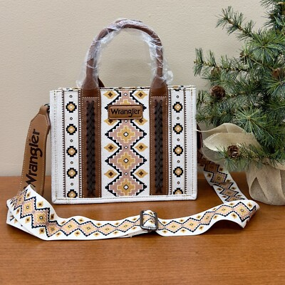#ad Wrangler Tote Crossbody Aztec Purse Coffee Brown Southwestern Bag NWT $19.95