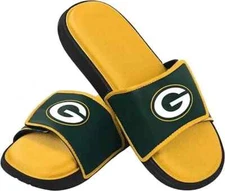FOCO Green Bay Packers  NFL Mens Foam Sport Slide, Team Color, L (11-12) NEW