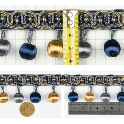 Kugeln Schnur Borte Band Vorhang Dekor Fransen Edelmetall Polster Handwerk DIY