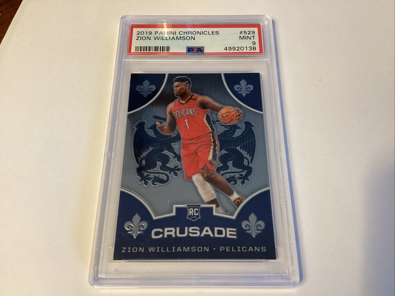 2019-20 Panini Chronicles Crusade Zion Williamson #529 RC PSA 9 d