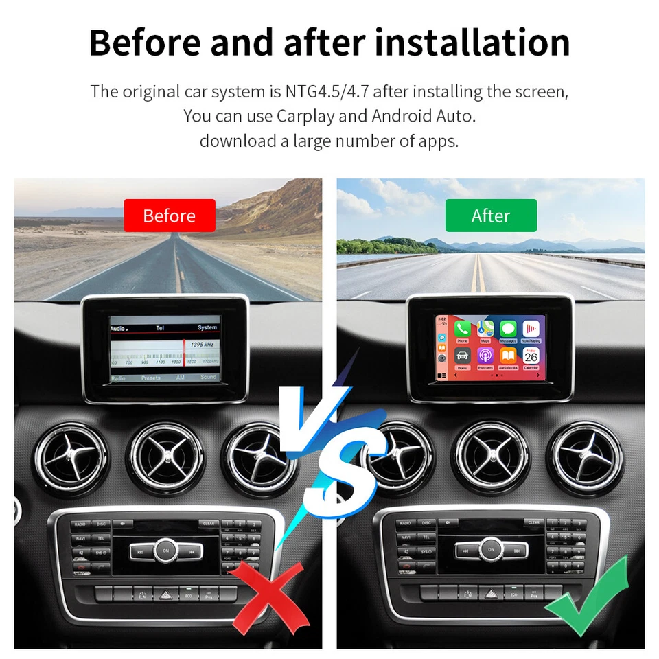 Wireless CarPlay Android Auto Interface for Mercedes Benz A-Class W176 CLA GLA - Image 4 of 4