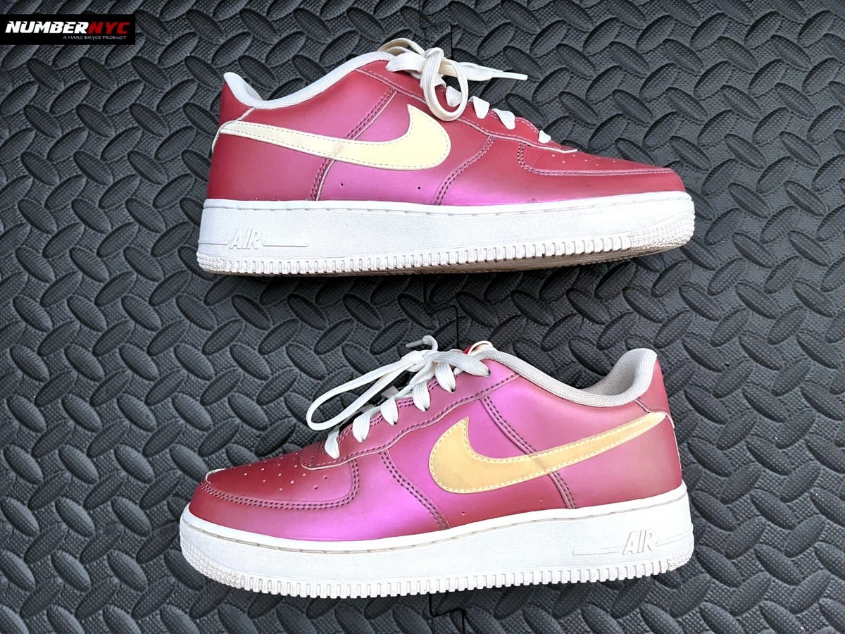 Nike Air Force 1 GS Womens Shoes Mauve Leather Sneakers 820438 602