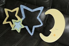 Moon  Stars Wall Hanging Set for Nursery or Kid's Room
