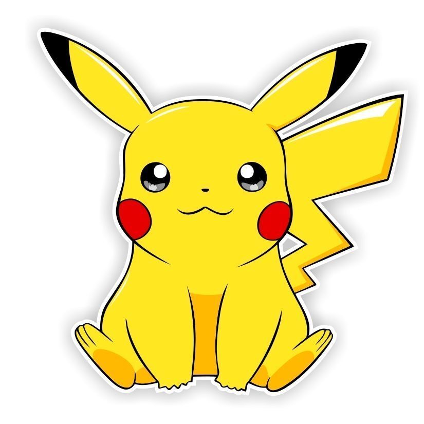 Pikachu Sitting Pokemon Decal / Sticker Die cut