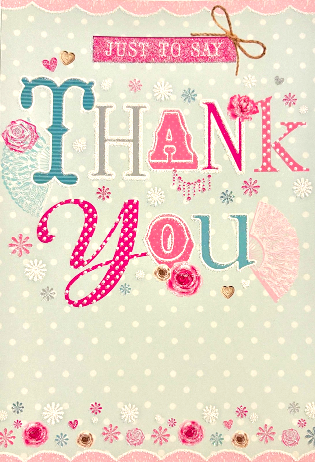 Just to say thank you greetings card, flowers theme, brand new