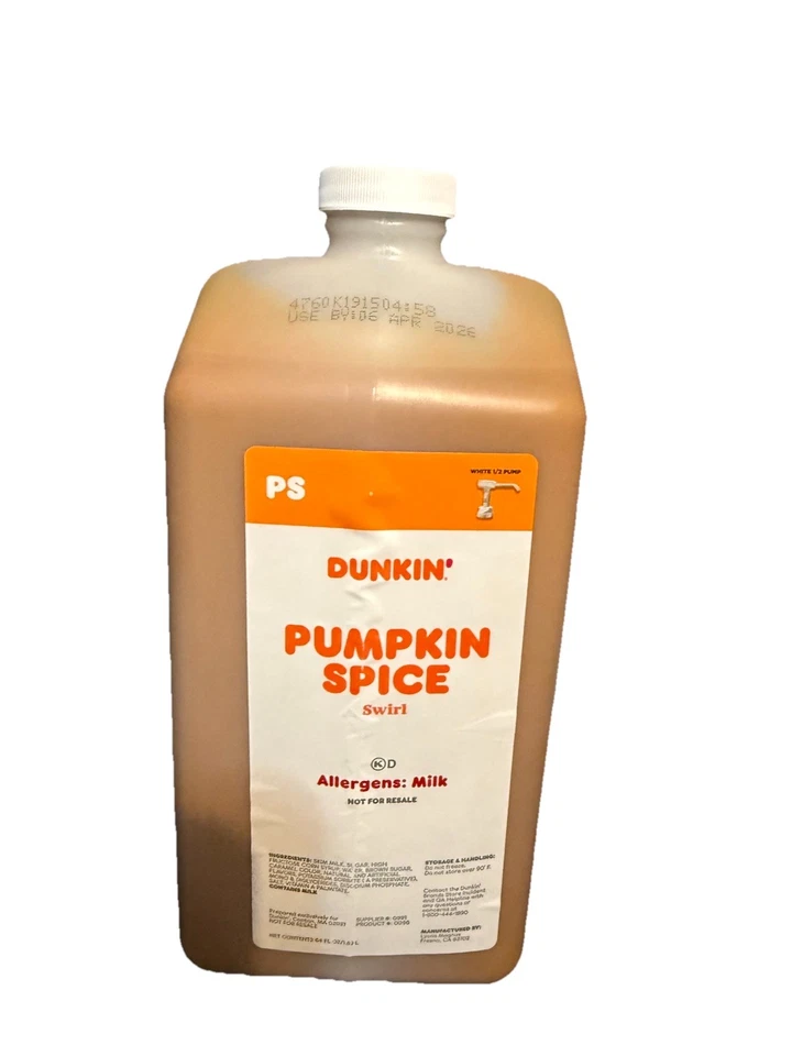 DUNKIN' DONUTS Dunkin Donuts Pumpkin Spice Swirl 64 oz Pump Included