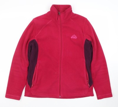 McKINLEY Damen rosa Fleece durchgehender Reißverschluss Jacke Größe 14