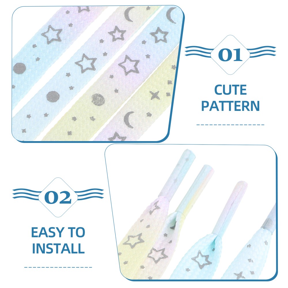 APL Lacci per scarpe Galaxy riflettenti brillano al buio accessori basket