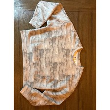 Yogalicious Scuba Zuri Pullover Girls L 12 Grey White Marble Print Sweatshirt