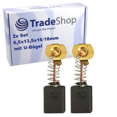 2x Motorkohlen Kohlebürsten 6,5x13,5mm für Einhell PKS 210-305 L, RT-TS 1725 U