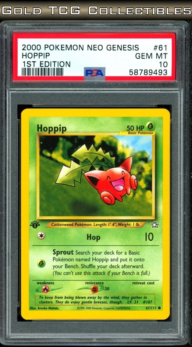 PSA 10 ⭐️ Pokemon Hoppip 61 1st Edition Neo Genesis Vintage Non-Holo