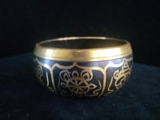 Tibet Singing Bowl Brass Painted 4.5" Eyes Buddah Design Meditation
