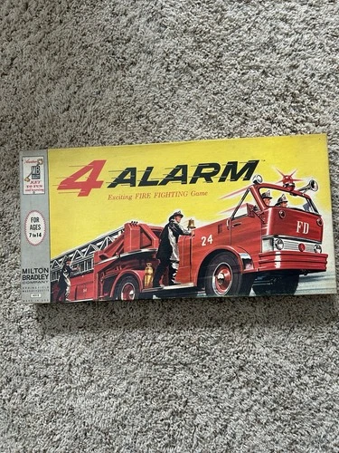 Milton Bradley Board Game 4 Alarm Fire Fighting Fire Truck Vintage Unused