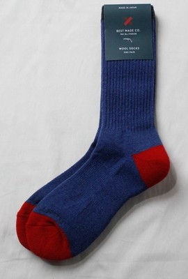 Best Made Co. Men's Standard Wool RWS Certified Crew Socks NN7 Blue Small NWT