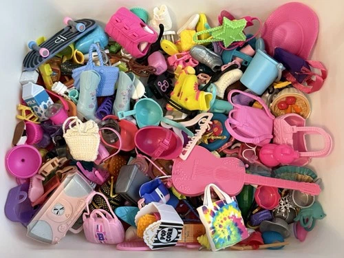 New ListingVintage/ Now BARBIE DOLL Accessories Bags Dishes Boots Hat Shoes Guitar Lot