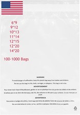 Self Seal Plastic Bags 1.5 mil Clear with Suffocation Warning Printed