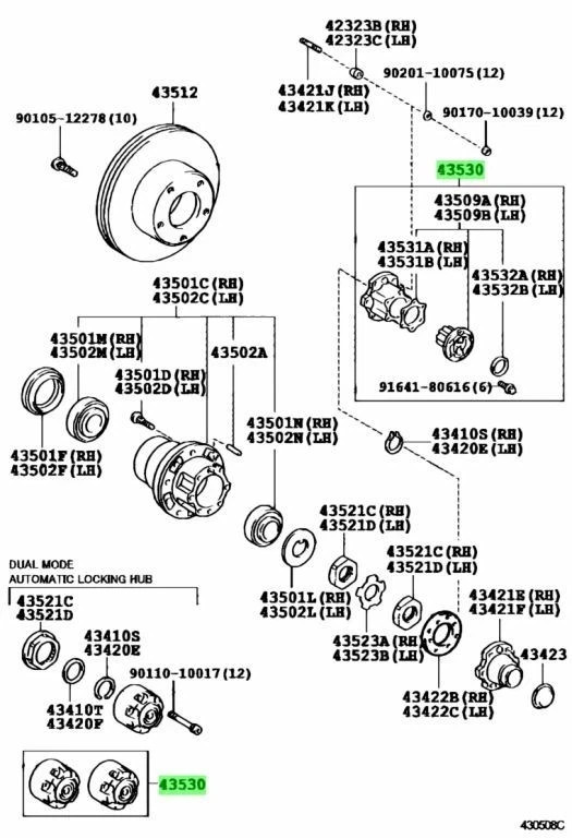 TOYOTA Genuine OEM Free Wheel Hub 43530-69065 LAND CRUISER PRADO